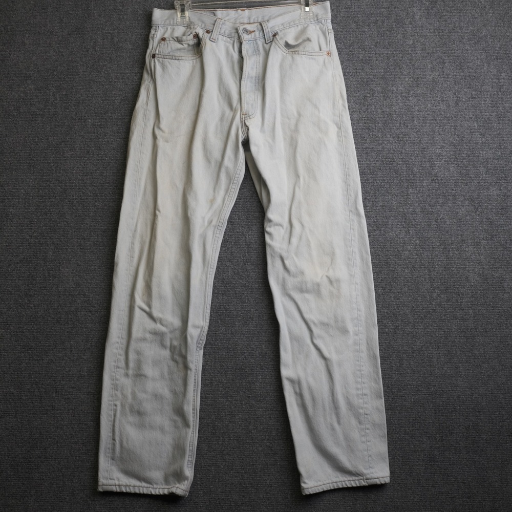 Vintage Levis 501 Jeans Mens 32x30 Light Wash Straight Leg Denim Made in USA 90s